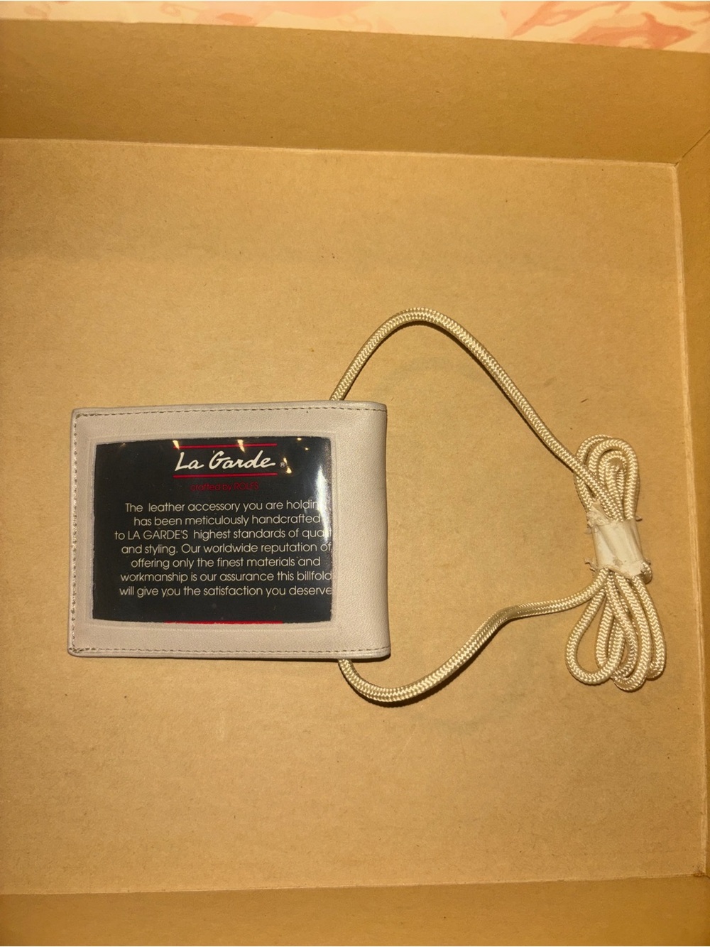 La Garde Tan Leather Badge Holder with Lanyard